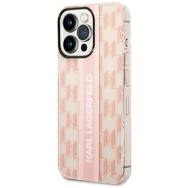 Karl Lagerfeld KLHCP14LHKLSPCP iPhone 14 Pro 6.1 &quot;hardcase Rožinis / Rožinis Mono Vertical Stripe 1
