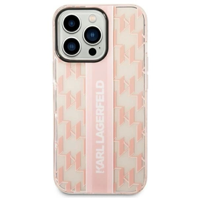 Karl Lagerfeld KLHCP14LHKLSPCP iPhone 14 Pro 6.1 &quot;hardcase Rožinis / Rožinis Mono Vertical Stripe 2