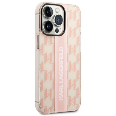 Karl Lagerfeld KLHCP14LHKLSPCP iPhone 14 Pro 6.1 &quot;hardcase Rožinis / Rožinis Mono Vertical Stripe 3