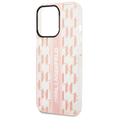 Karl Lagerfeld KLHCP14LHKLSPCP iPhone 14 Pro 6.1 &quot;hardcase Rožinis / Rožinis Mono Vertical Stripe 5