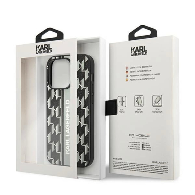 iPhone 14 Pro – Karl Lagerfeld KLHCP14LPGKLSKG 6.1" hardcase - Pilkas / Pilkas Monogram Stripe 7