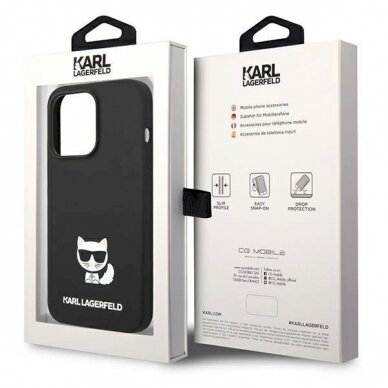Karl Lagerfeld KLHCP14LSLCTBK iPhone 14 Pro 6.1 "hardcase Juodas Silicone Choupette Body 7 Karl Lagerfeld KLHCP14LSLCTBK iPhone 14 Pro 6.1 "hardcase Juodas Silicone Choupette Body 7