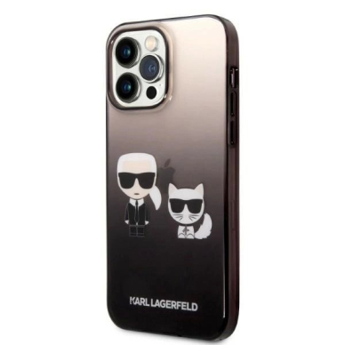Karl Lagerfeld KLHCP14LTGKCK iPhone 14 Pro 6.1 &quot;hardcase Juodas / Juodas Gradient Ikonik Karl & Choupette 1