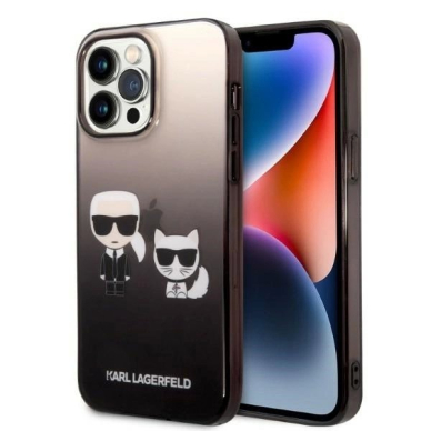 Karl Lagerfeld KLHCP14LTGKCK iPhone 14 Pro 6.1 &quot;hardcase Juodas / Juodas Gradient Ikonik Karl & Choupette