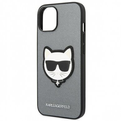 Dėklas Karl Lagerfeld Saffiano Choupette Head Patch KLHCP14MSAPCHG iPhone 14 Plus Sidabrinis 6 Dėklas Karl Lagerfeld Saffiano Choupette Head Patch KLHCP14MSAPCHG iPhone 14 Plus Sidabrinis 6
