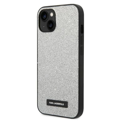 Karl Lagerfeld KLHCP14SG2ELS iPhone 14 6.1 &quot;hardcase Sidabrinis / Sidabrinis Glitter Plaque Logo 1