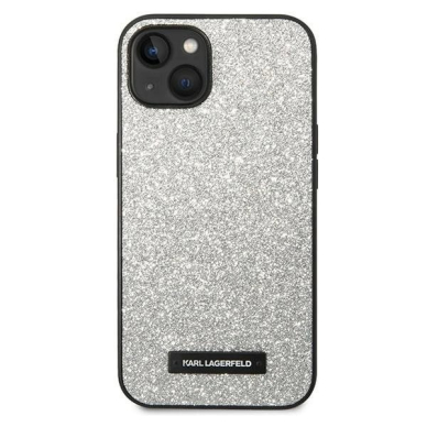 Karl Lagerfeld KLHCP14SG2ELS iPhone 14 6.1 &quot;hardcase Sidabrinis / Sidabrinis Glitter Plaque Logo 2