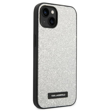 Karl Lagerfeld KLHCP14SG2ELS iPhone 14 6.1 &quot;hardcase Sidabrinis / Sidabrinis Glitter Plaque Logo 3