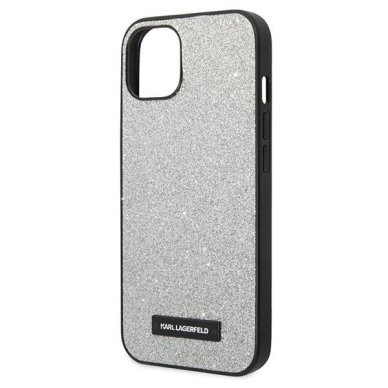Karl Lagerfeld KLHCP14SG2ELS iPhone 14 6.1 &quot;hardcase Sidabrinis / Sidabrinis Glitter Plaque Logo 5