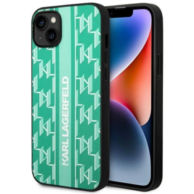 Karl Lagerfeld KLHCP14SPGKLSKN iPhone 14 6.1 &quot;hardcase Žalias / Žalias Monogram Stripe