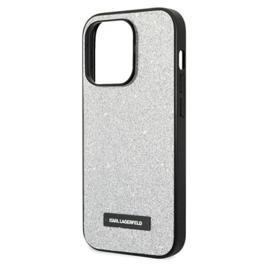iPhone 14 Pro Max – Karl Lagerfeld KLHCP14XG2ELS 6.7" hardcase - Sidabrinis / Sidabrinis Glitter Plaque Logo 5
