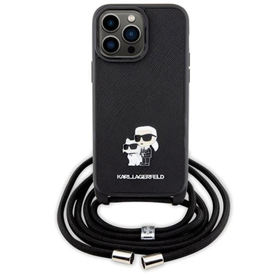 Originalus dėklas Karl Lagerfeld KLHCP14XSAKCPSK case skirta iPhone 14 Pro Max 6.7  hardcase - Juodas Crossbody Saffiano Metal Pin Karl& Choupette 1 Originalus dėklas Karl Lagerfeld KLHCP14XSAKCPSK case skirta iPhone 14 Pro Max 6.7  hardcase - Juodas Crossbody Saffiano Metal Pin Karl& Choupette 1