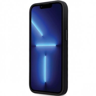 Originalus dėklas Karl Lagerfeld KLHCP14XSMHCNPK case skirta iPhone 14 Pro Max 6.7  - Juodas Silicone C Metal Pin 4