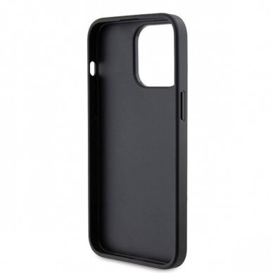 Originalus dėklas Karl Lagerfeld KLHCP15XSAPKCNPK iPhone 15 Pro Max 6.7  Juodas hardcase Saffiano Cardslot KC Metal Pin 6