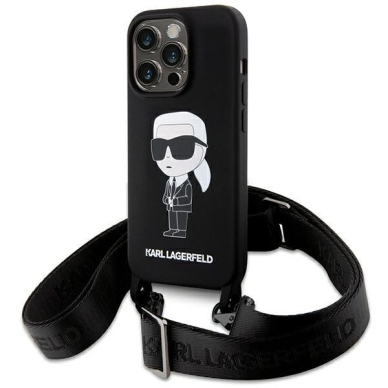 Originalus dėklas Karl Lagerfeld KLHCP15XSCBSKNK iPhone 15 Pro Max 6.7 hardcase Juodas Crossbody Silicone Ikonik Originalus dėklas Karl Lagerfeld KLHCP15XSCBSKNK iPhone 15 Pro Max 6.7 hardcase Juodas Crossbody Silicone Ikonik