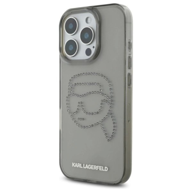 Karl Lagerfeld KLHCP16XHKHDCELK iPhone 16 Pro Max 6.9" Juodas/Juodas hardcase IML Rhinestones Karl Head 1
