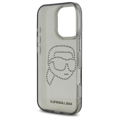 Karl Lagerfeld KLHCP16XHKHDCELK iPhone 16 Pro Max 6.9" Juodas/Juodas hardcase IML Rhinestones Karl Head 6