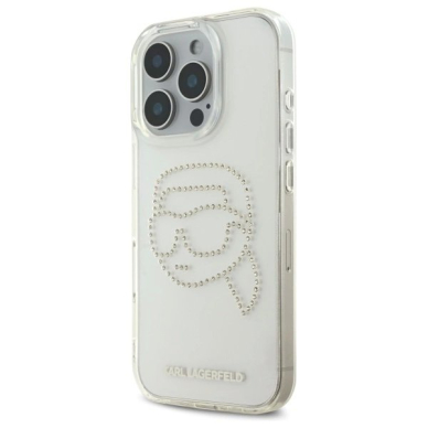 Karl Lagerfeld KLHCP16XHKHDCELT iPhone 16 Pro Max 6.9&quot; Permatomas hardcase IML Rhinestones Karl Head 1