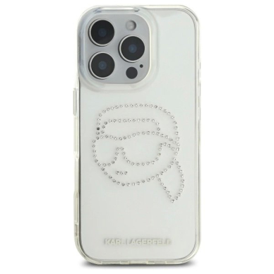Karl Lagerfeld KLHCP16XHKHDCELT iPhone 16 Pro Max 6.9&quot; Permatomas hardcase IML Rhinestones Karl Head 2