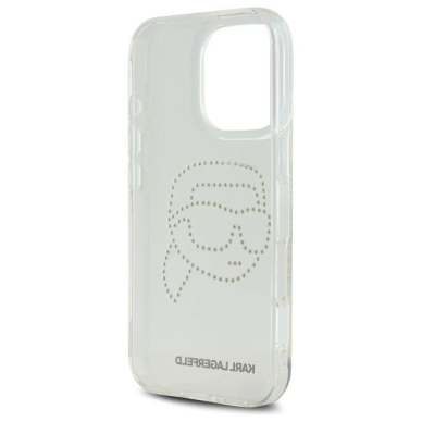 Karl Lagerfeld KLHCP16XHKHDCELT iPhone 16 Pro Max 6.9&quot; Permatomas hardcase IML Rhinestones Karl Head 6