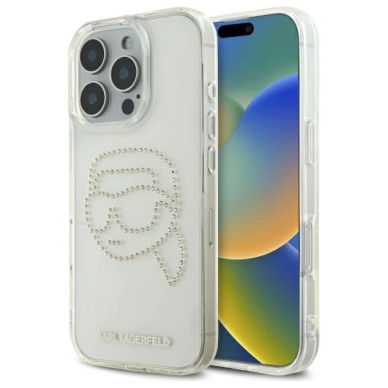 Karl Lagerfeld KLHCP16XHKHDCELT iPhone 16 Pro Max 6.9&quot; Permatomas hardcase IML Rhinestones Karl Head