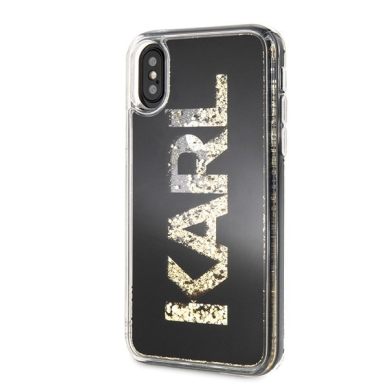 Originalus Karl Lagerfeld Dėklas Klhcpxkagbk Iphone X/Xs Juodas Karl Logo Glitter 1
