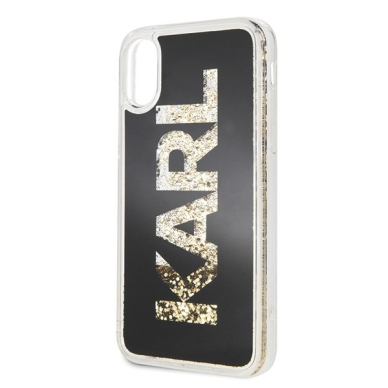 Originalus Karl Lagerfeld Dėklas Klhcpxkagbk Iphone X/Xs Juodas Karl Logo Glitter 2
