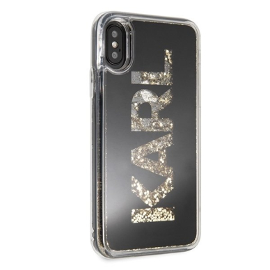 Originalus Karl Lagerfeld Dėklas Klhcpxkagbk Iphone X/Xs Juodas Karl Logo Glitter 4