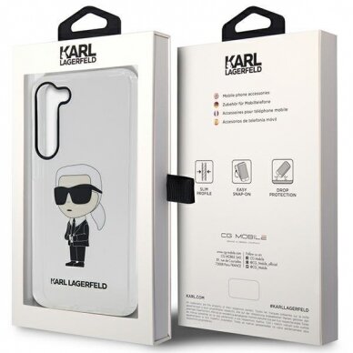 Dėklas Karl Lagerfeld Ikonik KLHCS23SHNIKTCT Samsung Galaxy S23 S911 Permatomas 7