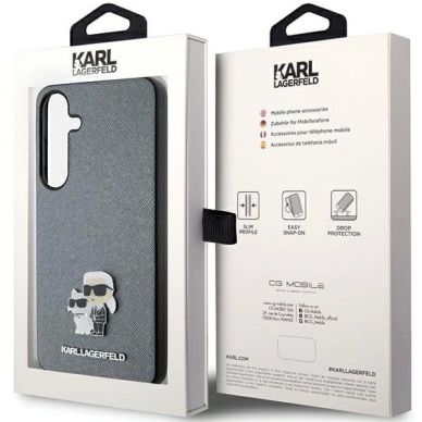Dėklas Karl Lagerfeld KLHCS24MPSAKCMPG S24+ S926 hardcase Pilkas Saffiano Karl & Choupette Metal Pin 7 Dėklas Karl Lagerfeld KLHCS24MPSAKCMPG S24+ S926 hardcase Pilkas Saffiano Karl & Choupette Metal Pin 7