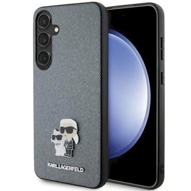 Dėklas Karl Lagerfeld KLHCS24MPSAKCMPG S24+ S926 hardcase Pilkas Saffiano Karl & Choupette Metal Pin Dėklas Karl Lagerfeld KLHCS24MPSAKCMPG S24+ S926 hardcase Pilkas Saffiano Karl & Choupette Metal Pin