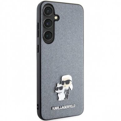 Dėklas Karl Lagerfeld KLHCS24SPSAKCMPG S24 S921 hardcase Pilkas Saffiano Karl & Choupette Metal Pin 3 Dėklas Karl Lagerfeld KLHCS24SPSAKCMPG S24 S921 hardcase Pilkas Saffiano Karl & Choupette Metal Pin 3