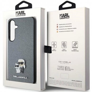 Dėklas Karl Lagerfeld KLHCS24SPSAKCMPG S24 S921 hardcase Pilkas Saffiano Karl & Choupette Metal Pin 7 Dėklas Karl Lagerfeld KLHCS24SPSAKCMPG S24 S921 hardcase Pilkas Saffiano Karl & Choupette Metal Pin 7