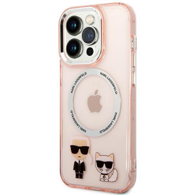 Karl Lagerfeld KLHMP14LHKCP iPhone 14 Pro 6.1" hardcase pink/pink Karl & Choupette Aluminum Magsafe 1 Karl Lagerfeld KLHMP14LHKCP iPhone 14 Pro 6.1" hardcase pink/pink Karl & Choupette Aluminum Magsafe 1