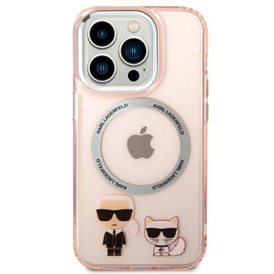 Karl Lagerfeld KLHMP14LHKCP iPhone 14 Pro 6.1" hardcase pink/pink Karl & Choupette Aluminum Magsafe 2 Karl Lagerfeld KLHMP14LHKCP iPhone 14 Pro 6.1" hardcase pink/pink Karl & Choupette Aluminum Magsafe 2