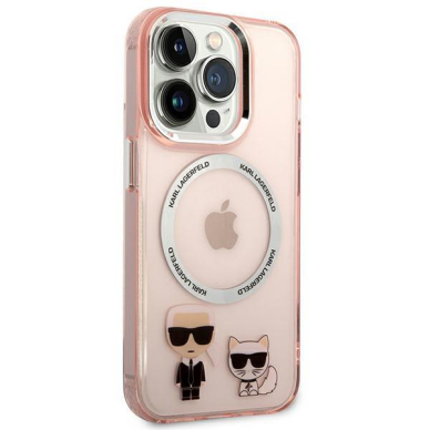 Karl Lagerfeld KLHMP14LHKCP iPhone 14 Pro 6.1" hardcase pink/pink Karl & Choupette Aluminum Magsafe 3 Karl Lagerfeld KLHMP14LHKCP iPhone 14 Pro 6.1" hardcase pink/pink Karl & Choupette Aluminum Magsafe 3