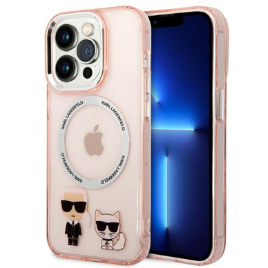 Karl Lagerfeld KLHMP14LHKCP iPhone 14 Pro 6.1" hardcase pink/pink Karl & Choupette Aluminum Magsafe Karl Lagerfeld KLHMP14LHKCP iPhone 14 Pro 6.1" hardcase pink/pink Karl & Choupette Aluminum Magsafe