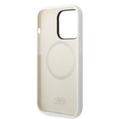Dėklas Karl Lagerfeld Silicone Choupette MagSafe KLHMP14XSNCHBCH iPhone 14 Pro Max Baltas 6