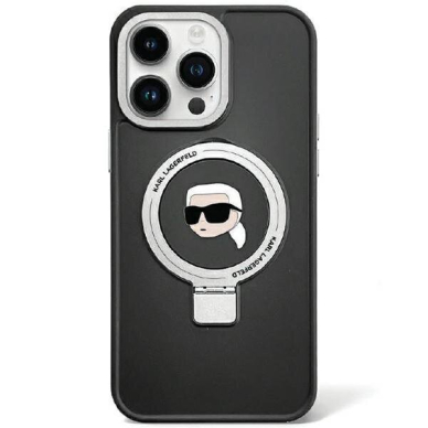 Originalus dėklas Karl Lagerfeld KLHMP15LHMRSKHK iPhone 15 Pro 6.1 Juodas hardcase Ring Stand Karl Head MagSafe Originalus dėklas Karl Lagerfeld KLHMP15LHMRSKHK iPhone 15 Pro 6.1 Juodas hardcase Ring Stand Karl Head MagSafe