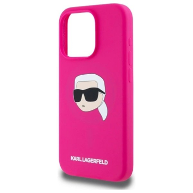 Karl Lagerfeld KLHMP15LSKHPPPLF iPhone 15 Pro 6.1&quot; fuchsia/fuschia hardcase Silikoninis Karl Head Print MagSafe 5
