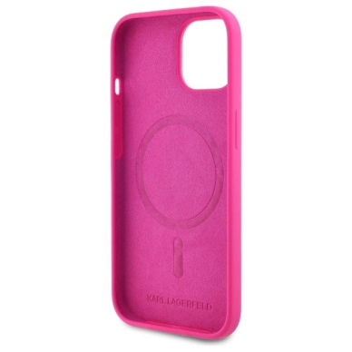 Karl Lagerfeld KLHMP15SSKHPPLF iPhone 15 6.1&quot; fuchsia/fuschia hardcase Silikoninis Karl Head Print MagSafe 6