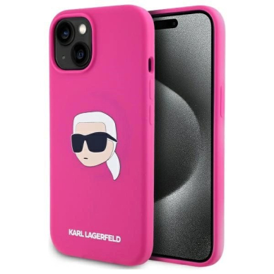Karl Lagerfeld KLHMP15SSKHPPLF iPhone 15 6.1" fuchsia/fuschia hardcase Silikoninis Karl Head Print MagSafe Karl Lagerfeld KLHMP15SSKHPPLF iPhone 15 6.1" fuchsia/fuschia hardcase Silikoninis Karl Head Print MagSafe