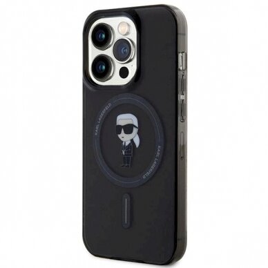 Originalus Karl Lagerfeld Dėklas KLHMP15XHFCKNOK iPhone 15 Pro Max 6.7 Juodas/Juodas hardcase IML Ikonik MagSafe 1 Originalus Karl Lagerfeld Dėklas KLHMP15XHFCKNOK iPhone 15 Pro Max 6.7 Juodas/Juodas hardcase IML Ikonik MagSafe 1