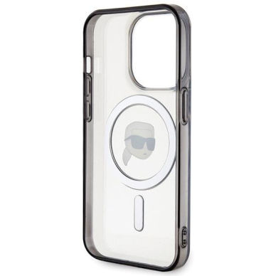 Originalus dėklas Karl Lagerfeld KLHMP15XHKHNOTK iPhone 15 Pro Max 6.7 Permatomas hardcase IML Karl`s Head MagSafe 6 Originalus dėklas Karl Lagerfeld KLHMP15XHKHNOTK iPhone 15 Pro Max 6.7 Permatomas hardcase IML Karl`s Head MagSafe 6