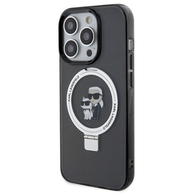 Originalus dėklas Karl Lagerfeld KLHMP15XHMRSKCK iPhone 15 Pro Max 6.7 Juodas hardcase Ring Stand Karl& Choupette MagSafe 1 Originalus dėklas Karl Lagerfeld KLHMP15XHMRSKCK iPhone 15 Pro Max 6.7 Juodas hardcase Ring Stand Karl& Choupette MagSafe 1