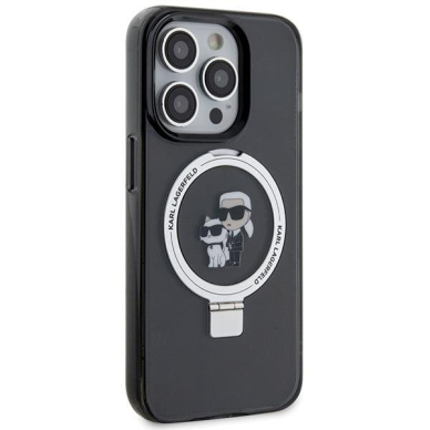 Originalus dėklas Karl Lagerfeld KLHMP15XHMRSKCK iPhone 15 Pro Max 6.7 Juodas hardcase Ring Stand Karl& Choupette MagSafe 3 Originalus dėklas Karl Lagerfeld KLHMP15XHMRSKCK iPhone 15 Pro Max 6.7 Juodas hardcase Ring Stand Karl& Choupette MagSafe 3