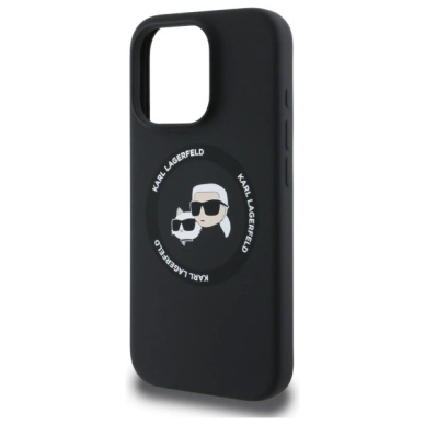 Karl Lagerfeld KLHMP16XSKCHTCK iPhone 16 Pro Max 6.9&quot; Juodas/Juodas hardcase Silikoninis Karl&Choupette Heads MagSafe 5