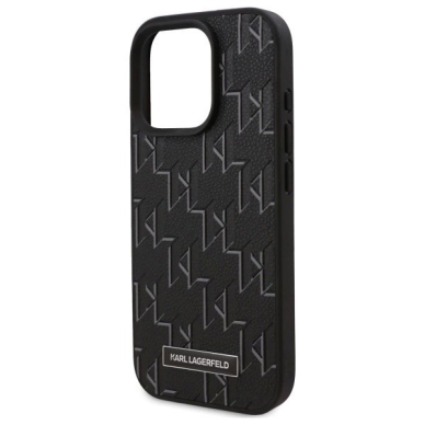 Dėklas Karl Lagerfeld Leather Monogram Metal Logo MagSafe iPhone 16 Pro Max - Juodas 5 Dėklas Karl Lagerfeld Leather Monogram Metal Logo MagSafe iPhone 16 Pro Max - Juodas 5