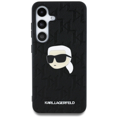 Karl Lagerfeld Leather Monogram Pin Logo Karl Head Samsung Galaxy S25 Dėklas Juodas 2 Karl Lagerfeld Leather Monogram Pin Logo Karl Head Samsung Galaxy S25 Dėklas Juodas 2