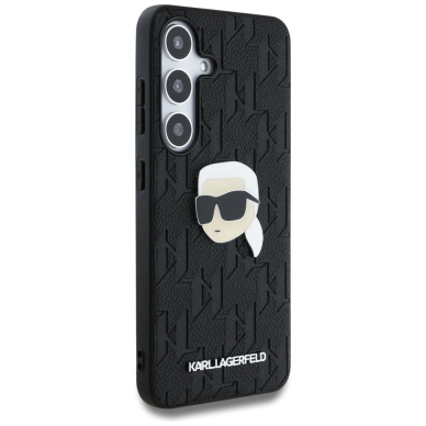 Karl Lagerfeld Leather Monogram Pin Logo Karl Head Samsung Galaxy S25 Dėklas Juodas 3 Karl Lagerfeld Leather Monogram Pin Logo Karl Head Samsung Galaxy S25 Dėklas Juodas 3